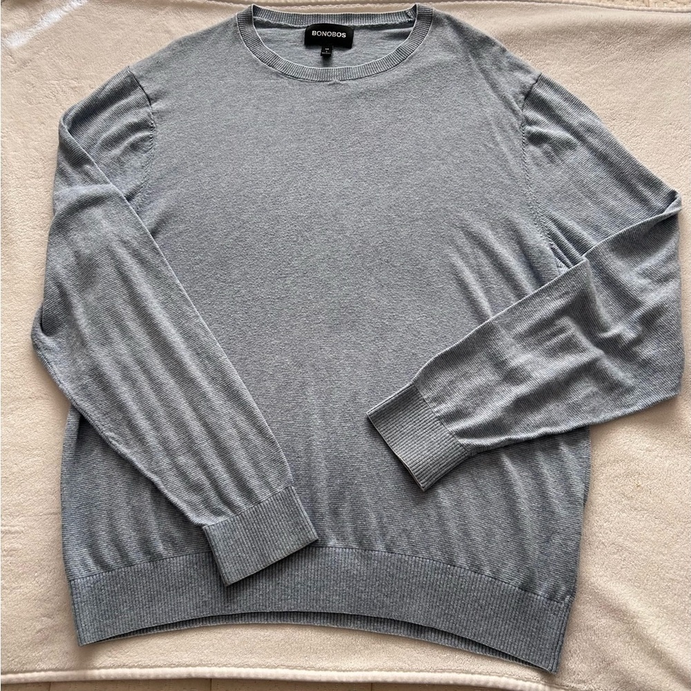 Bonobos Crewneck Cotton Blend Sweater Blue Men’s Size Large Comfy Lightweight